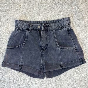 Shein Black Scrunched Jean Shorts
